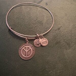 Alex and Ani Silver Brooch with Peace Charm